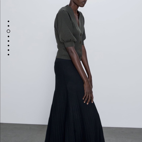 ZARA Knit Cardigan With Balloon Sleeves - Picture 4 of 10